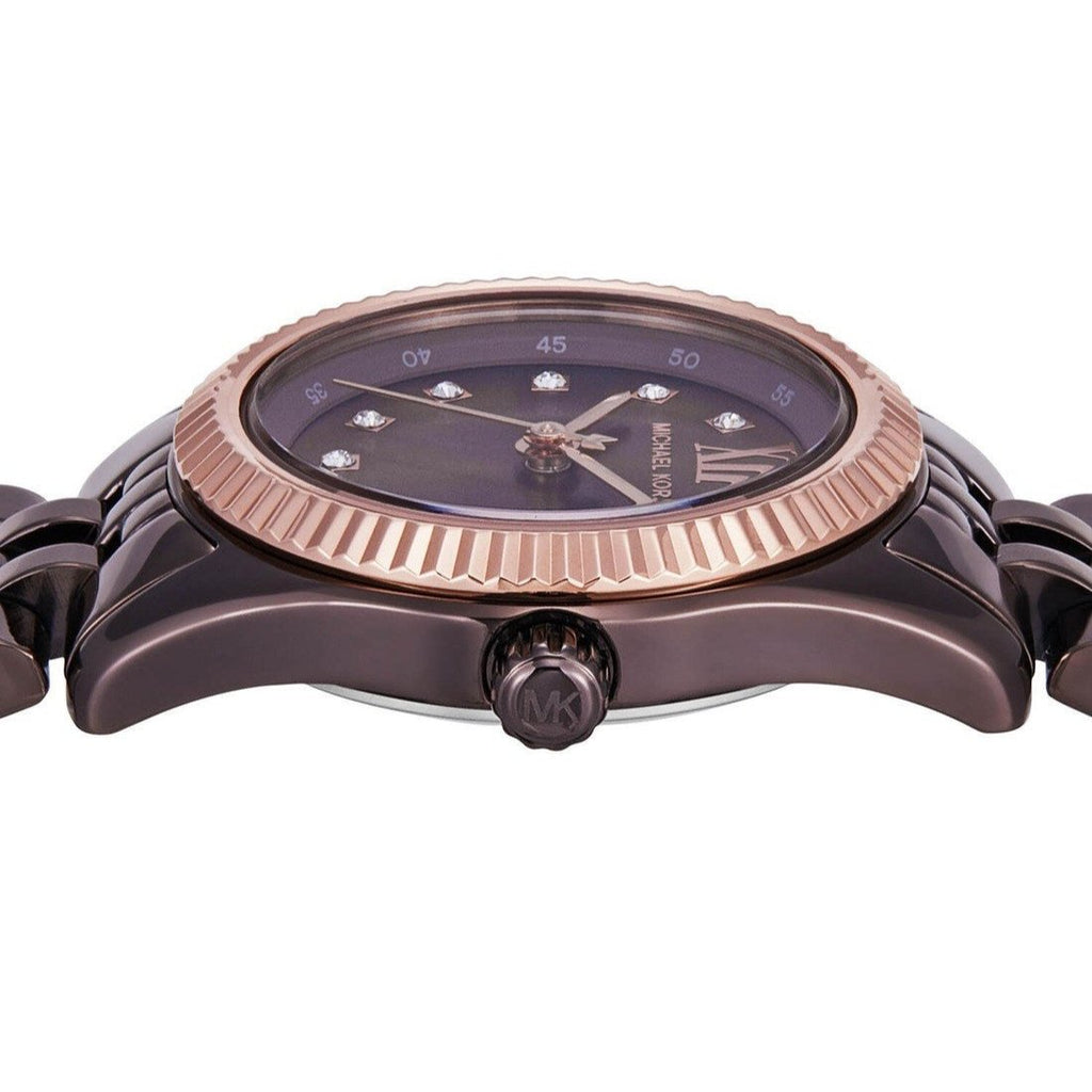 Michael Kors Petite Lexington Pavé Espresso-Tone Women's Watch - MK4844