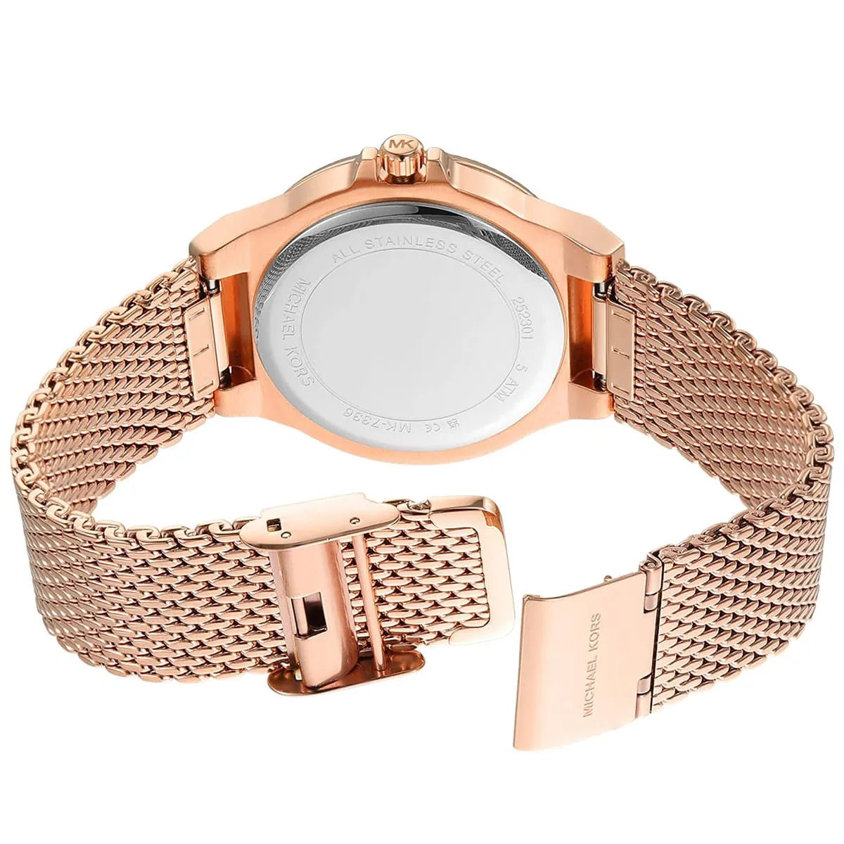 Michael Kors Lennox Pavé Rose Gold-Tone Mesh Women's Watch - MK7336