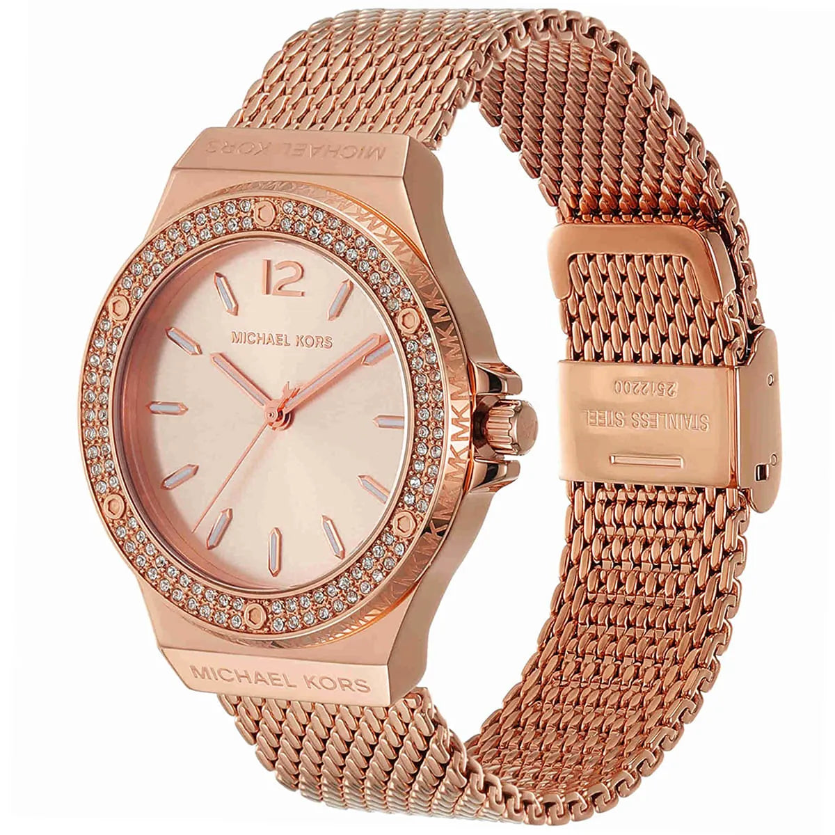 Michael Kors Lennox Pavé Rose Gold-Tone Mesh Women's Watch - MK7336