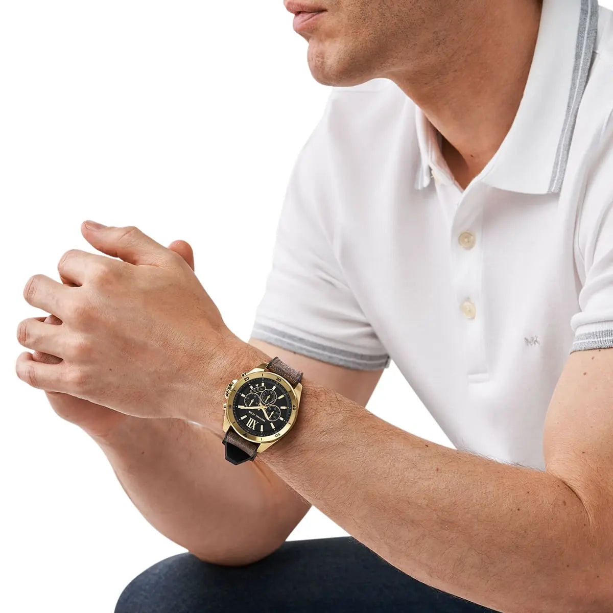 Michael Kors Oversized Brecken Logo and Gold-Tone Men's Watch - MK8849
