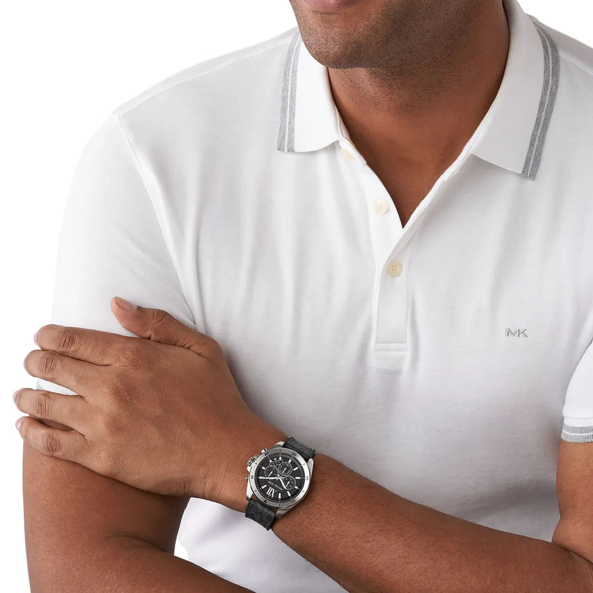 Michael Kors Oversized Brecken Chronograph Black PVC/Silicone Strap Men's Watch - MK8850