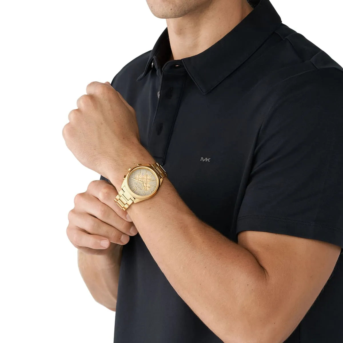 Michael Kors Oversized Janelle Pavé Gold-Tone Men's Watch - MK8995
