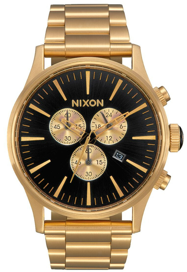 Nixon Sentry Chrono All Gold & Black Men's Watch Men's Watch A386-510 - The Watches Men & CO