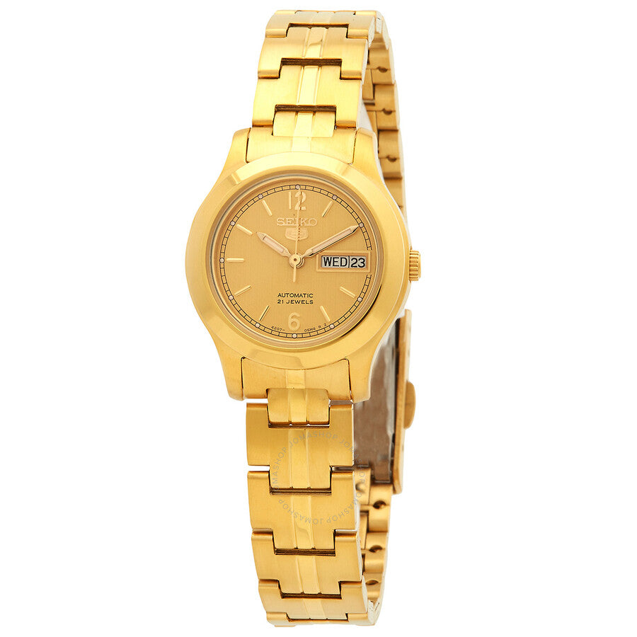 Seiko 5 Automatic Gold Dial Ladies Watch SYME02K1 - The Watches Men & Co