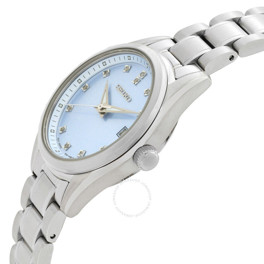 Seiko Diamonds Quartz Blue Dial Ladies Watch SUR581P1 - The Watches Men & Co #2