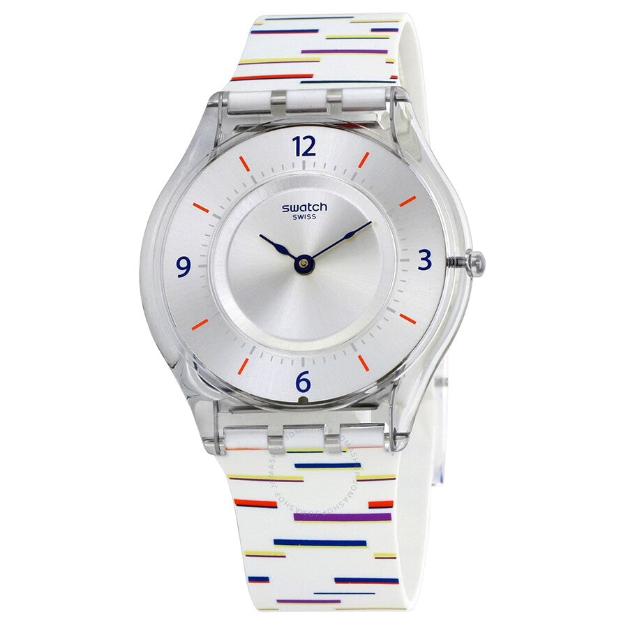 Swatch Thin Liner Silver Dial Ladies Watch SFE108 - Dawson Watches #3