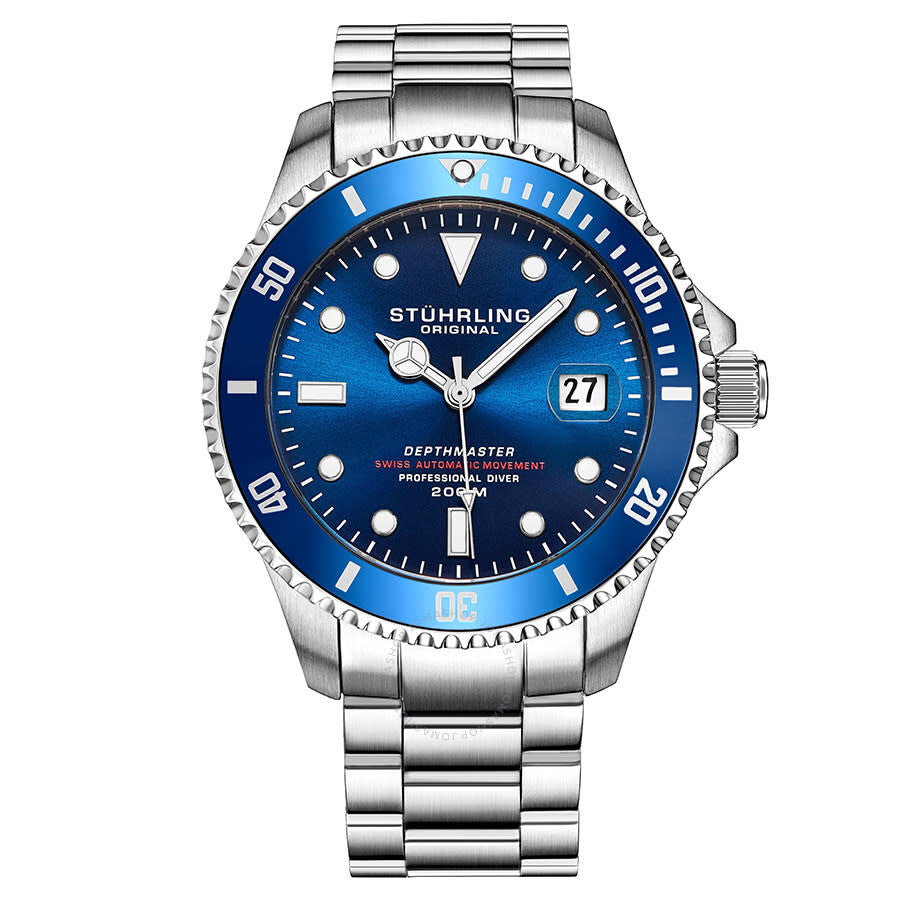 Stuhrling Original Aquadiver Automatic Blue Dial Men's Watch M13535 - Dawson Watches