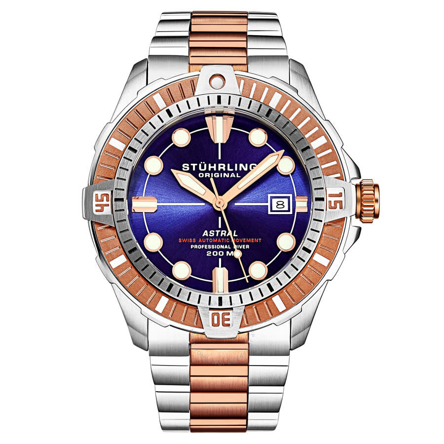 Stuhrling Original Aquadiver Automatic Blue Dial Men's Watch M16747 - Dawson Watches