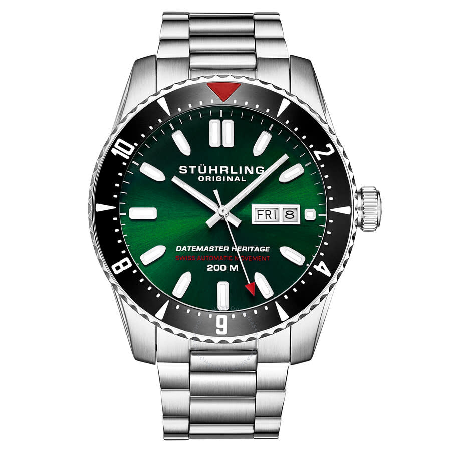 Stuhrling Original Aquadiver Automatic Green Dial Men's Watch M16761 - Dawson Watches #2