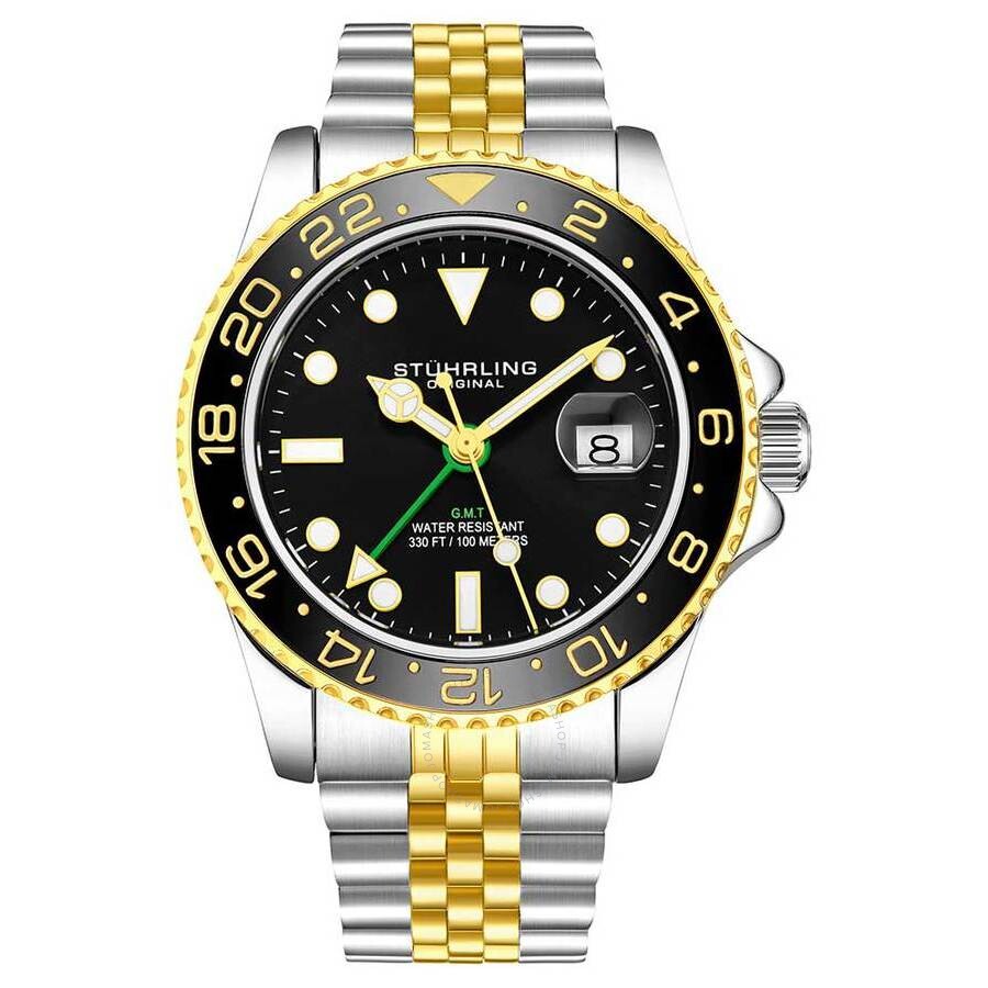 Stuhrling Original Aquadiver Black Dial Men's Watch M15838 - Dawson Watches