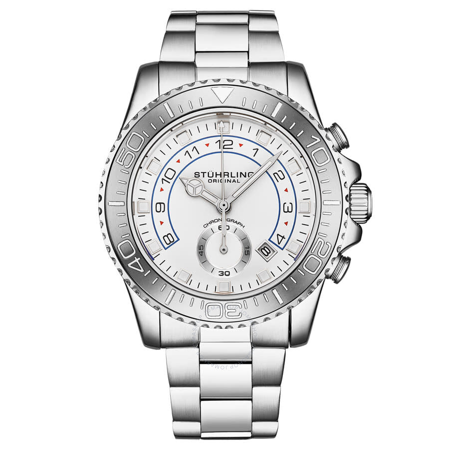 Stuhrling Original Aquadiver Quartz White Dial Men's Watch M16749 - Dawson Watches