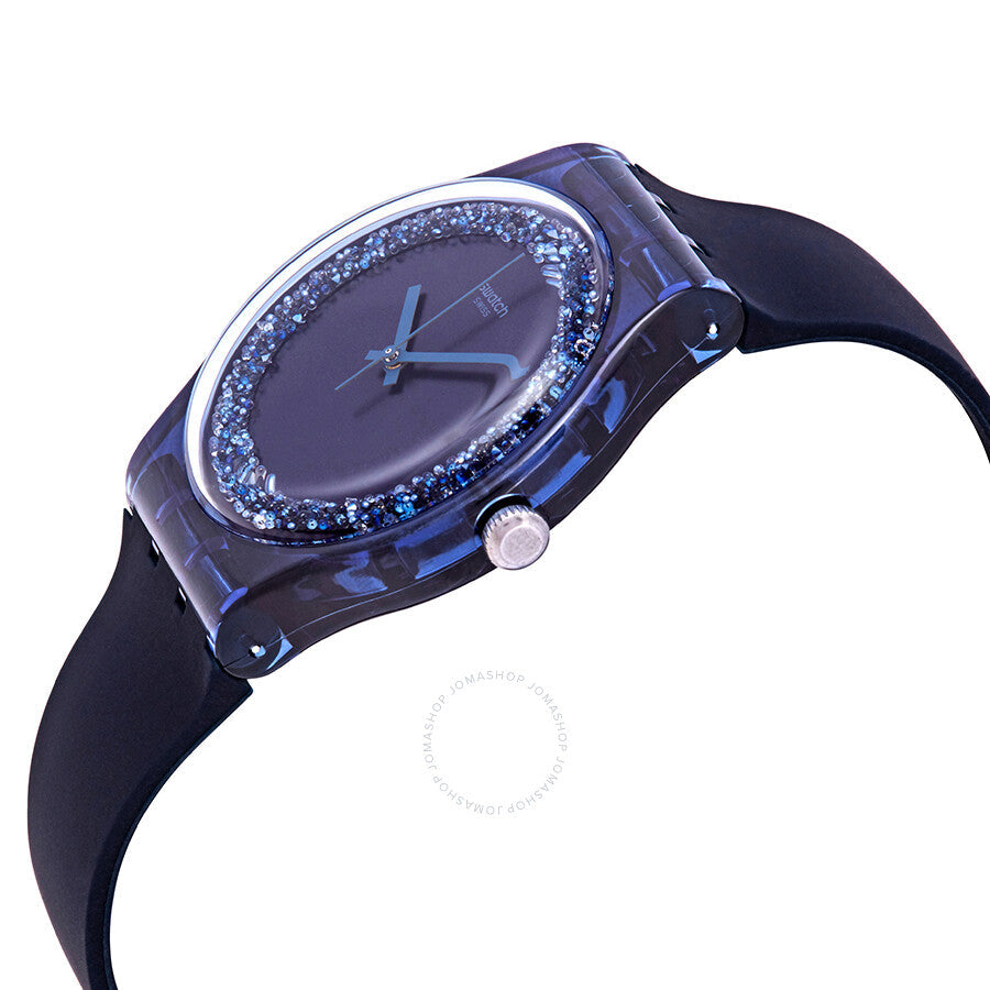 Swatch Blusparkles Blue Crystal Dial Ladies Watch SUON134 - Dawson Watches #2