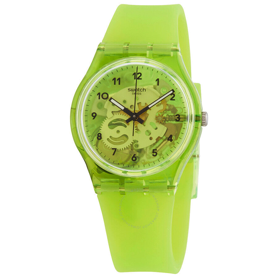 Swatch Lemon Flavour Quartz Green Transparent Dial Unisex Watch GG227 - Dawson Watches