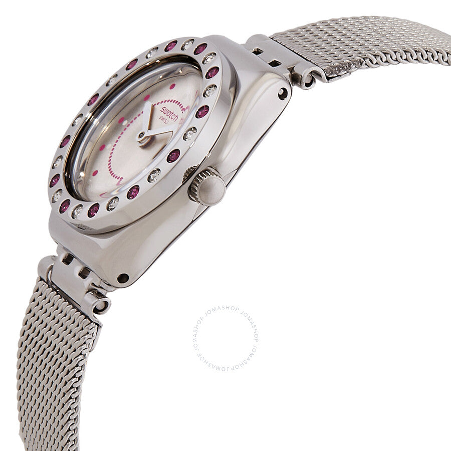 Swatch Meche Rose Quartz Crystal Silver Dial Ladies Watch YSS319M - Dawson Watches #2