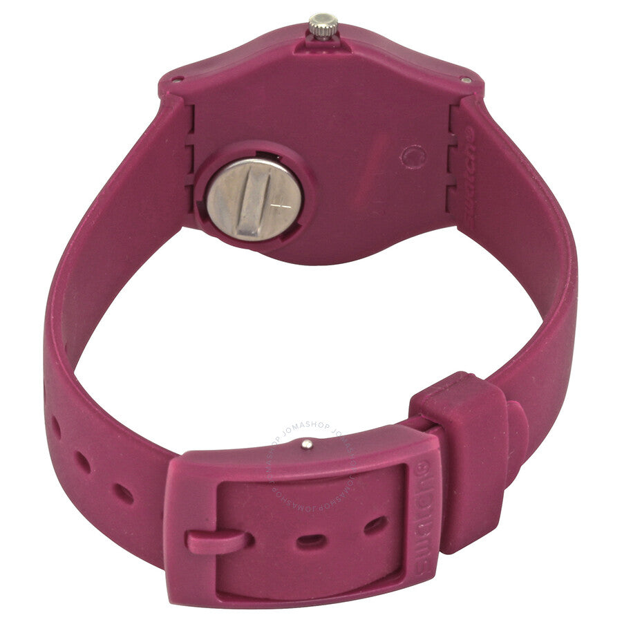Swatch Redbelle White Dial Matte Burgundy Ladies Watch LR130 - Dawson Watches #3