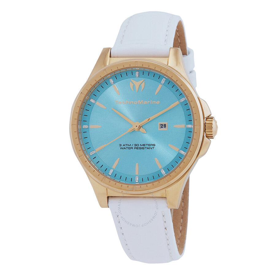 Technomarine MoonSun Date Quartz Light Blue Dial Dial Ladies Watch TM-822046 - Dawson Watches