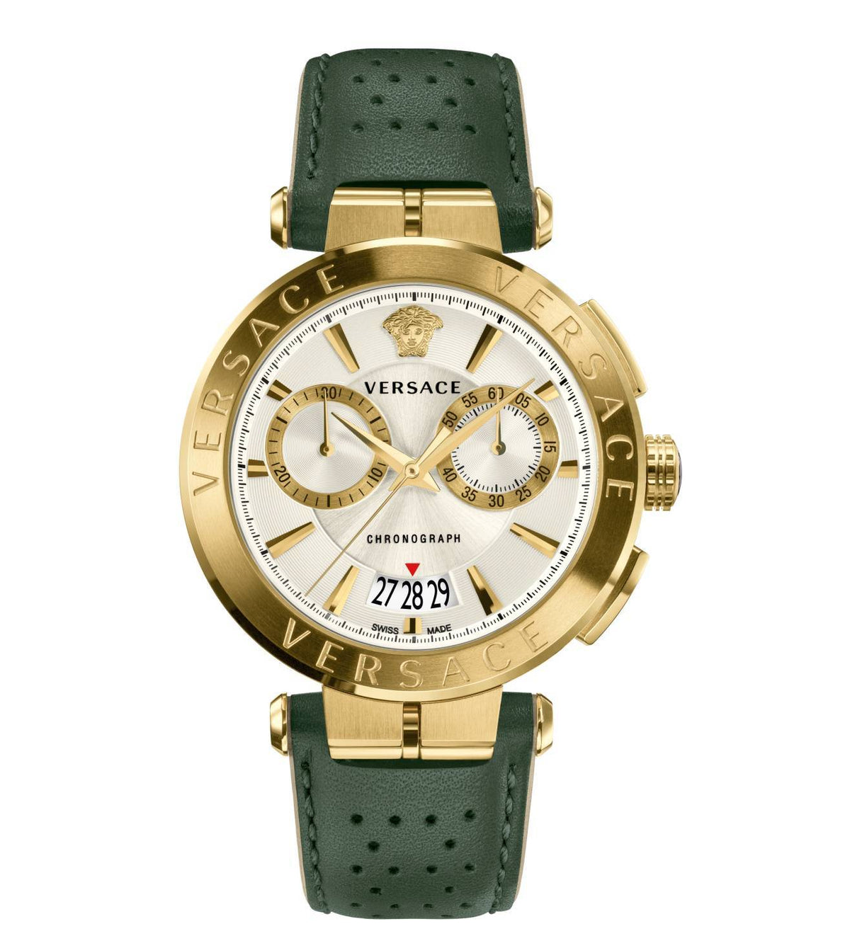Versace Aion Chronograph Green Strap Men's Watch VBR020017 - The Watches Men & CO