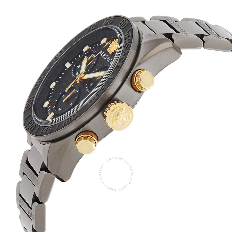 Versace Greca Dome Chronograph Quartz Black Dial Men's Watch VE6K00623 - Kiwi Watches #2