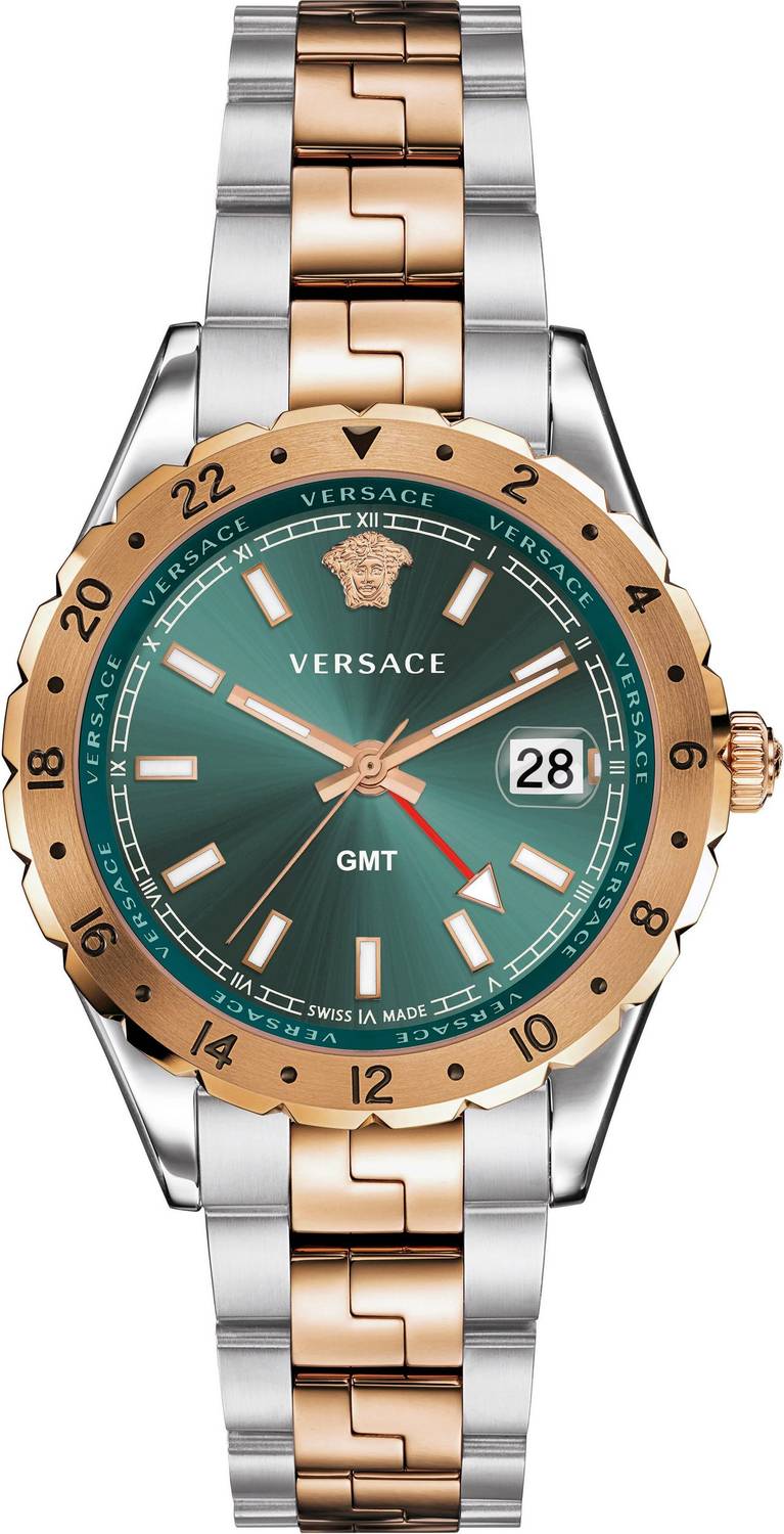 Versace Hellenyium Two-Tone Green Dial Men's Watch V11050015 - The Watches Men & CO