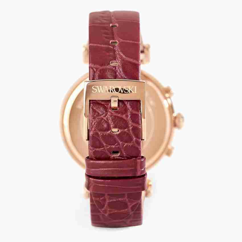 Swarovski Era Journey Red Dial Red Leather Strap Women's Watch 5416701