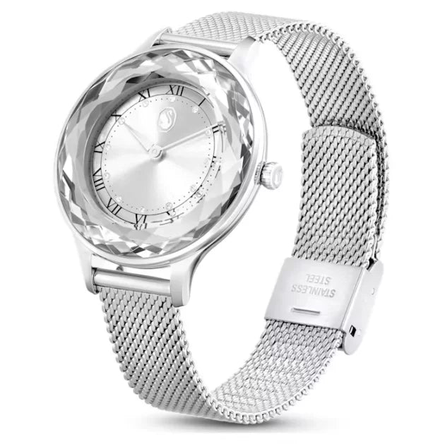 Swarovski Octea Nova Sapphire Glass Bezel Silver Dial Silver Steel Women's Watch 5650039