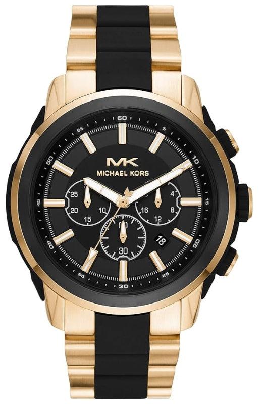 Michael Kors Lennox Chronograph Black Dial Two-Tone Men's Watch - MK8990
