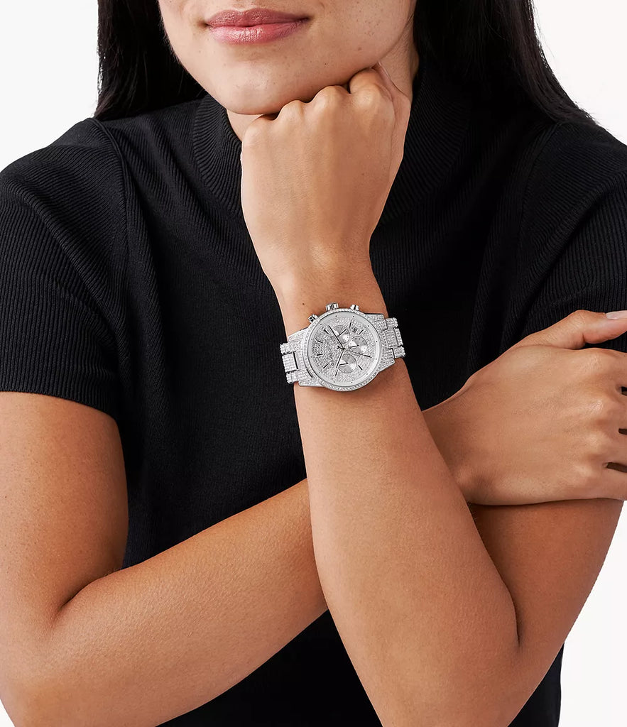 Michael Kors Ritz Pavé Silver-Tone Chronograph Women's Watch - MK6746