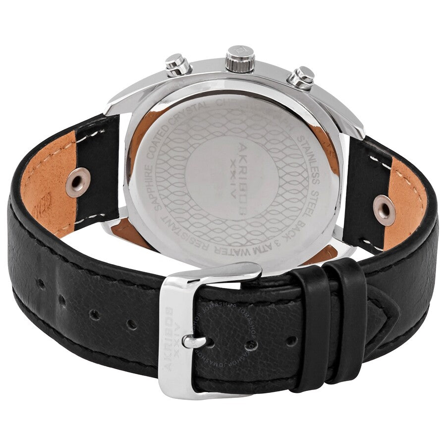 Akribos XXIV Blue Dial Men's Chronograph Leather Watch AK969BKBU - Dawson Watches #3