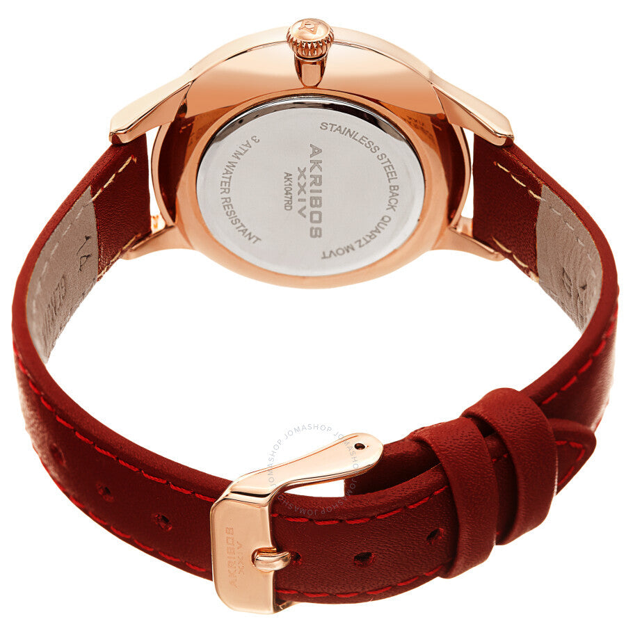Akribos XXIV Quartz Diamond Red Dial Ladies Watch AK1047RD - Dawson Watches #4