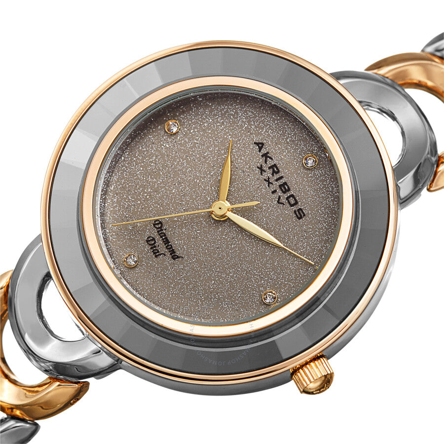 Akribos XXIV Quartz Diamond Silver Dial Ladies Watch AK1088TTG - Dawson Watches #2