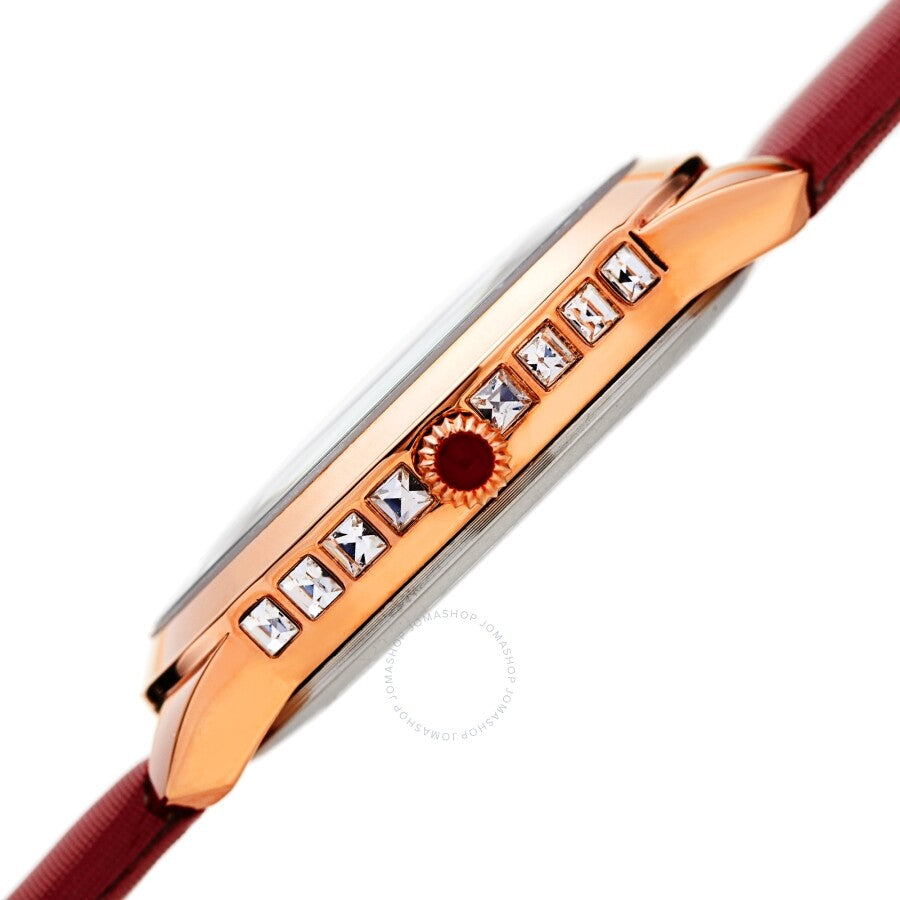 Akribos XXIV Red Dial Red Leather Ladies Watch AK1059RD - Dawson Watches #3