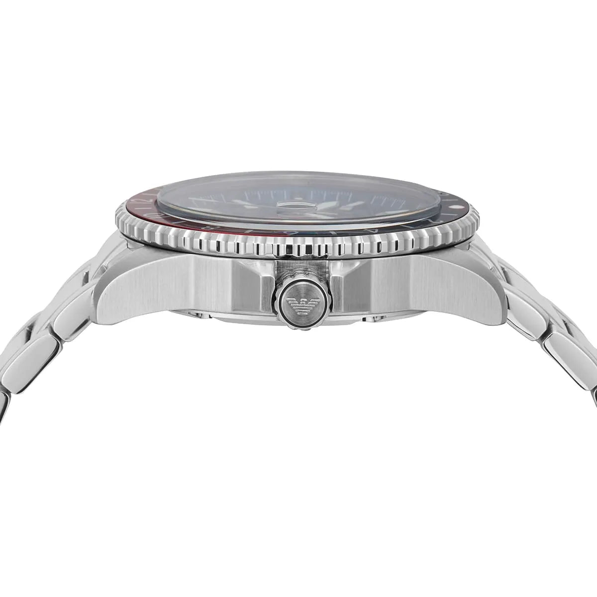 Emporio Armani Diver GMT Dark Blue Enamel Dial Silver Men's Watch - AR11590