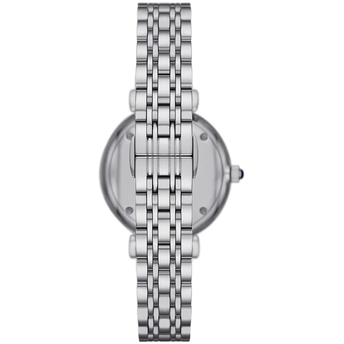 Emporio Armani Gianni T-Bar Blue Sunray Crystal Dial Silver Women's Watch - AR11627