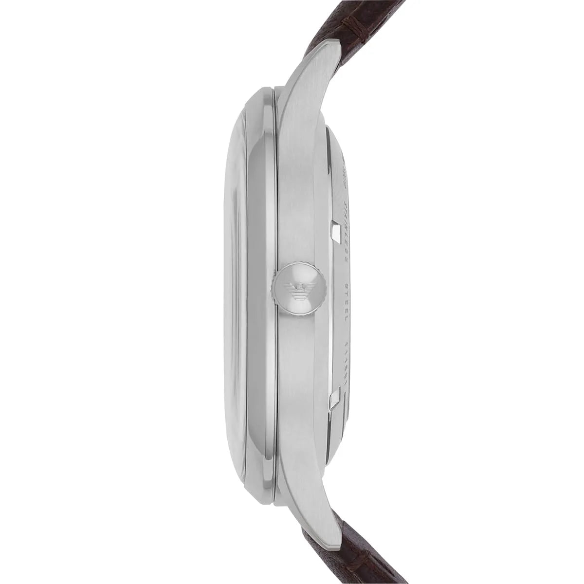 Emporio Armani Meccanico Skeleton Automatic Dark Brown Genuine Leather Men's Watch - AR1946