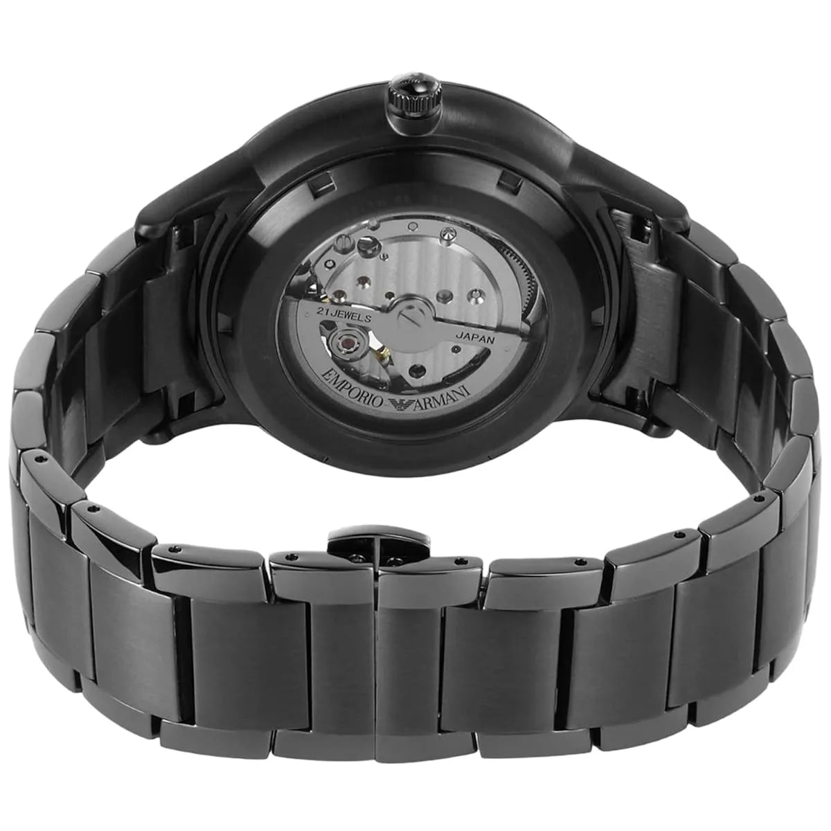 Emporio Armani Renato Meccanico Automatic Sunray Blue Dial Gunmetal Men's Watch - AR60056