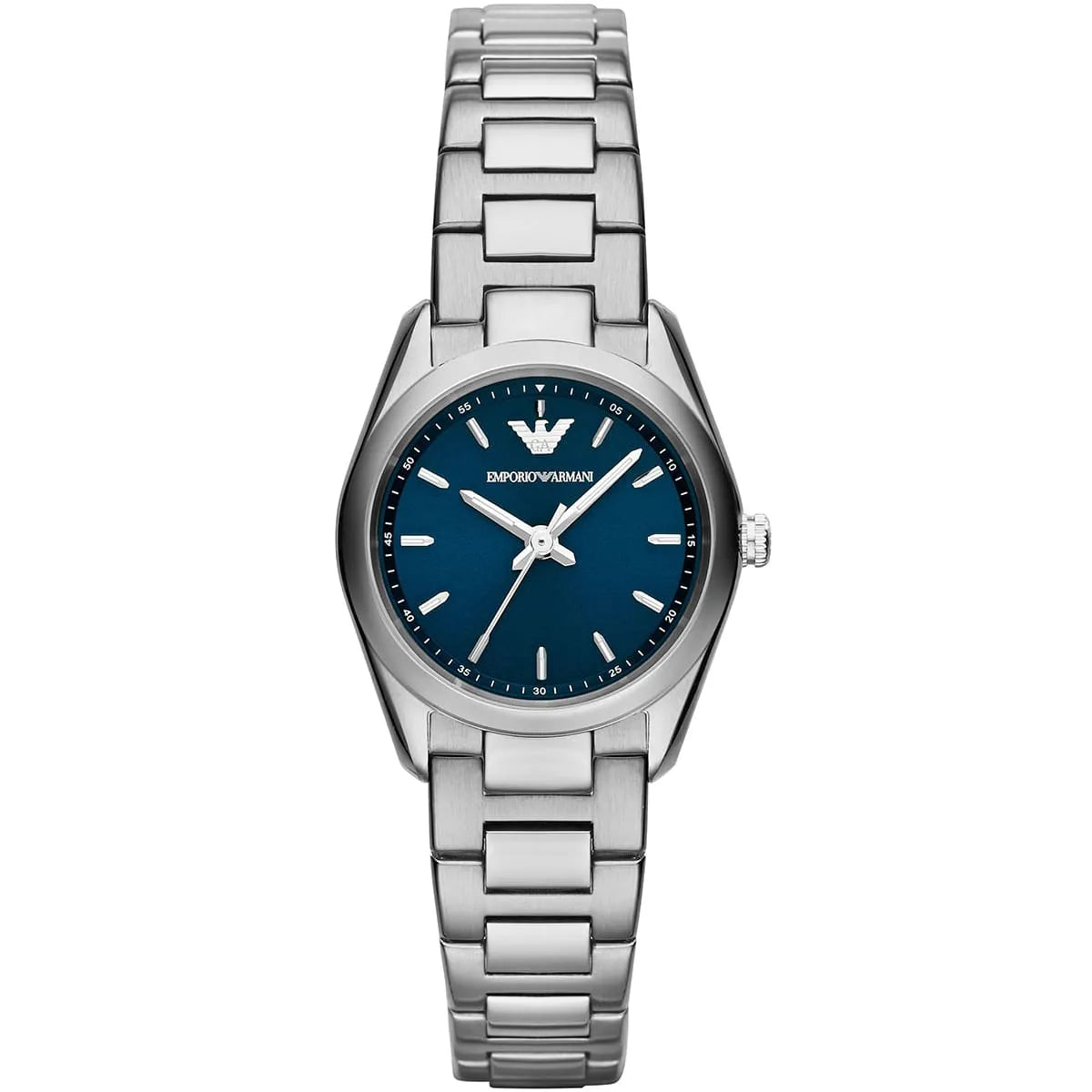 Emporio Armani Tazio Small Sunray Blue Dial Silver Women's Watch - AR6029