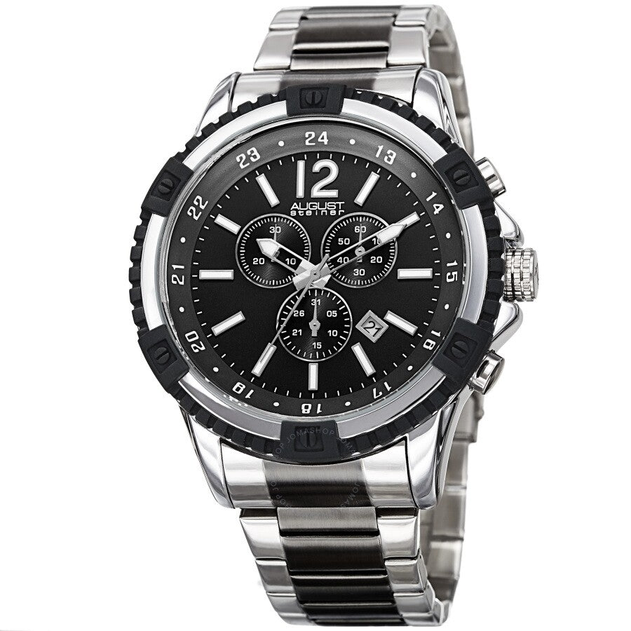 August Steiner Chronograph Quartz Black Dial Men's Watch AS8229TTB - Dawson Watches