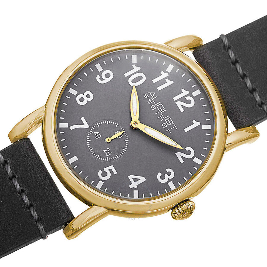 August Steiner Grey Black Leather Ladies  Watch AS8110YG - Dawson Watches #2