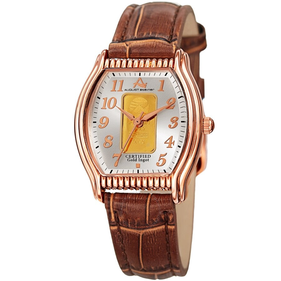 August Steiner Quartz Silver Dial Ladies Watch AS8225RGBR - Dawson Watches