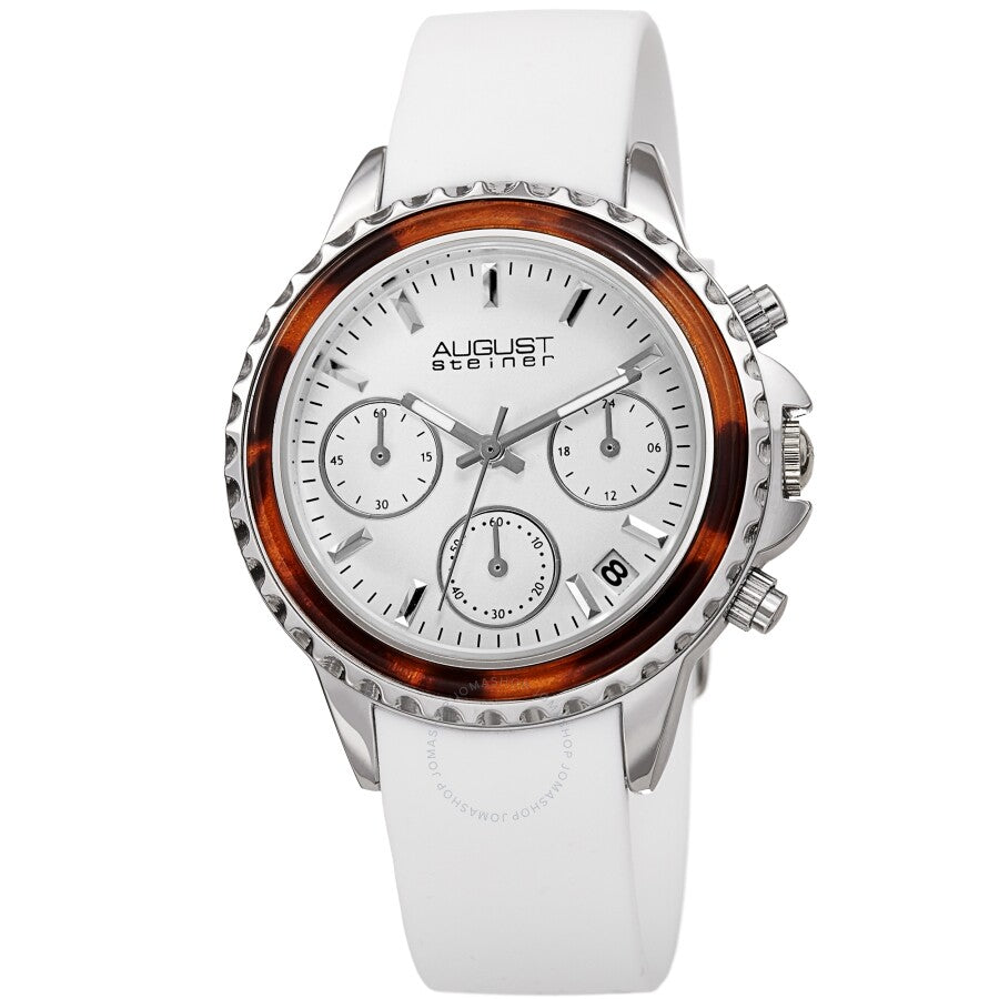 August Steiner Chronograph Quartz White Dial Ladies Watch AS8268WT - Dawson Watches