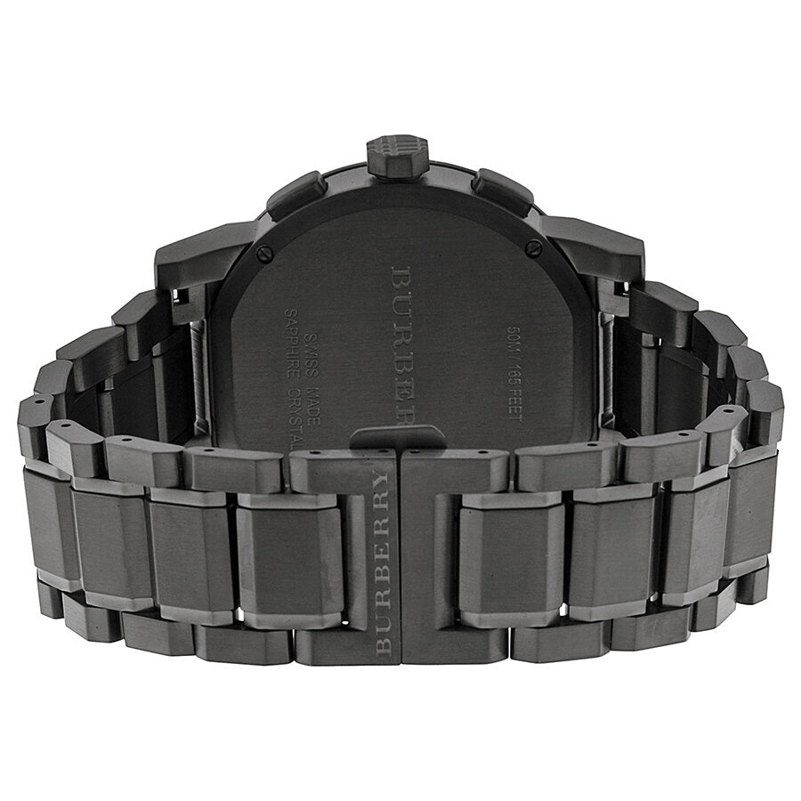 Burberry Chronograph Dark Grey Dial Black Ion-plated Men's Watch BU9354 - The Watches Men & CO #3