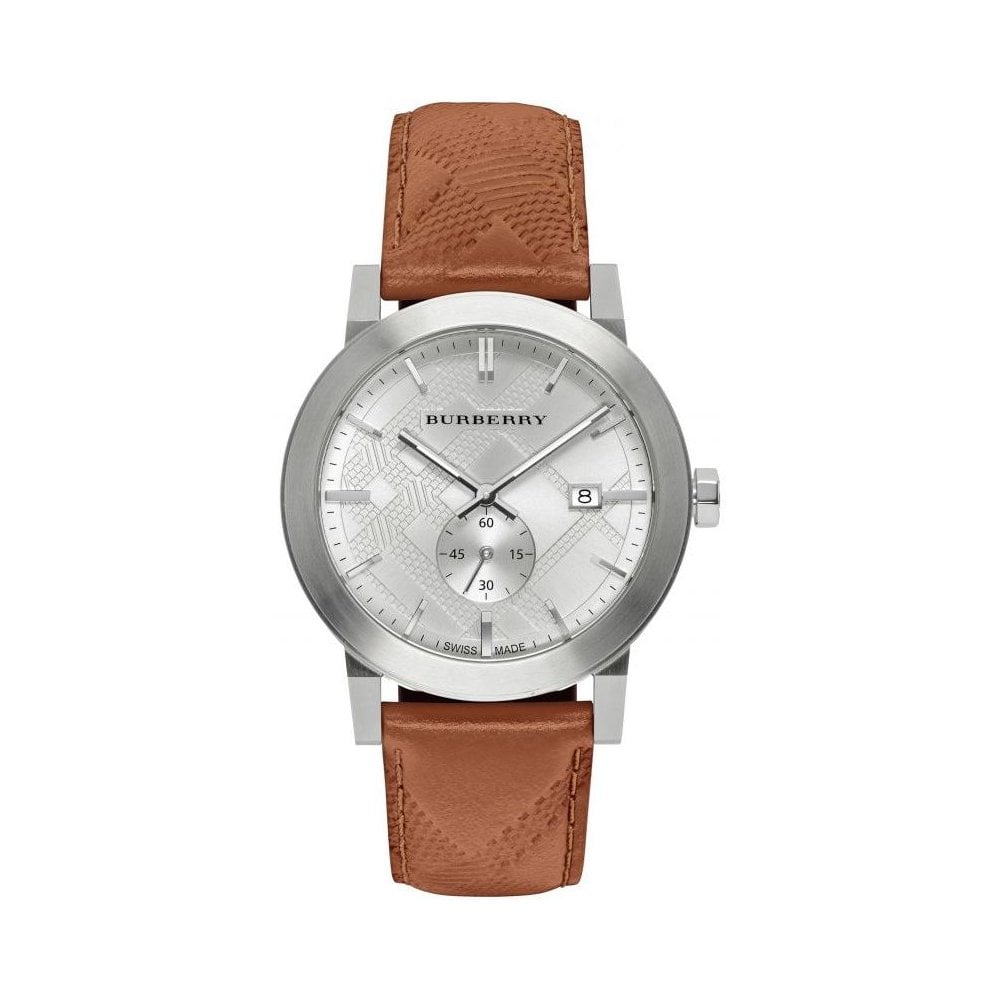 Burberry Men’s Quartz Leather Strap Silver Dial Men's Watch  BU9904 - The Watches Men & CO