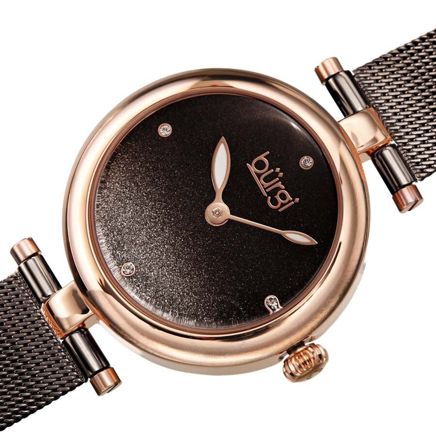 Burgi Black Dial Black-plated Mesh Ladies Watch BUR231GN - Dawson Watches #2