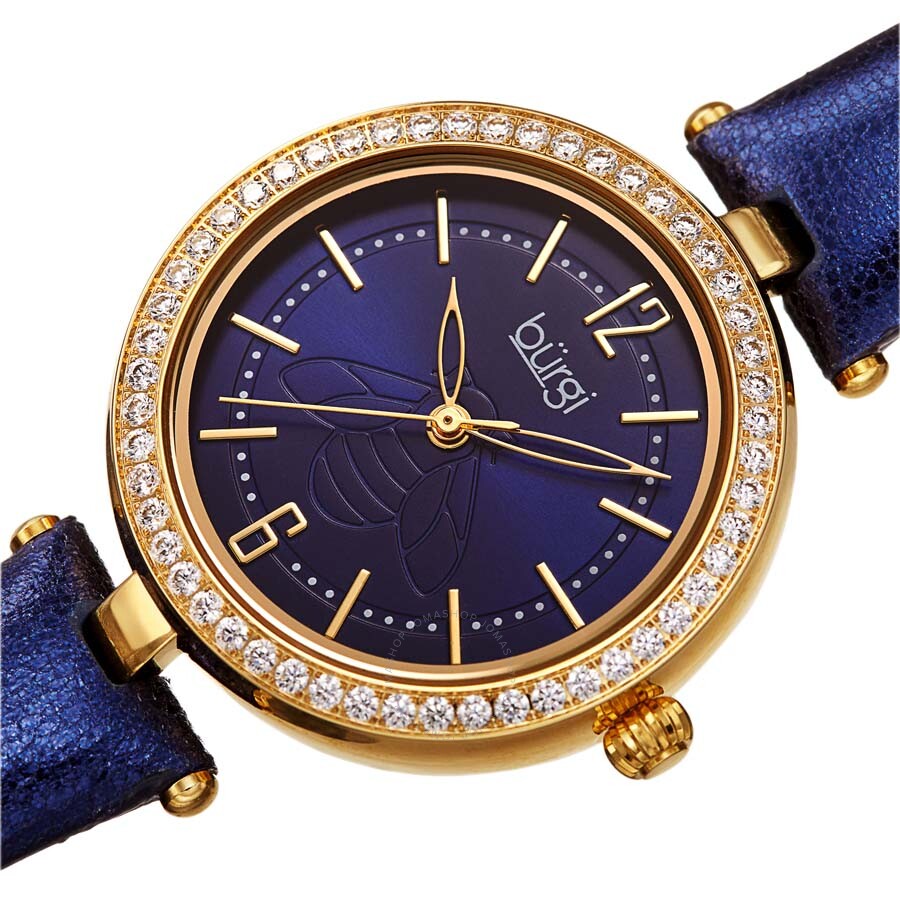 Burgi Crystal Blue Dial Ladies Watch BUR235BU - Dawson Watches #2
