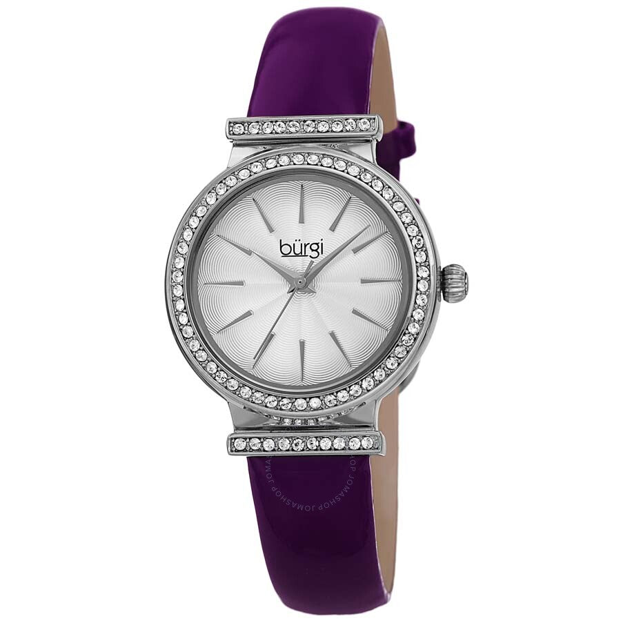 Burgi Swarovski Crystals Quartz Silver Dial Ladies Watch BUR230PU - Dawson Watches