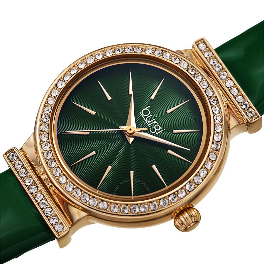 Burgi Green Dial Green Leather Ladies Watch BUR230GN - Dawson Watches #2