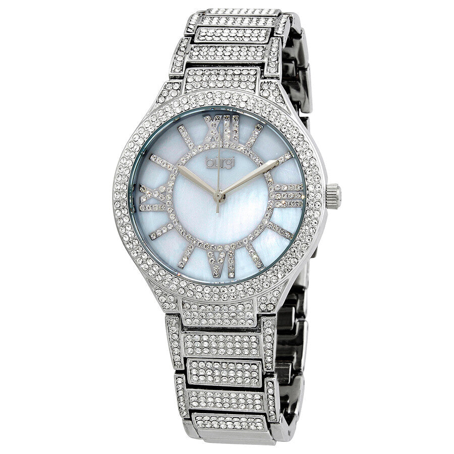 Burgi Quartz Crystal White Dial Ladies Watch BUR185SS - Dawson Watches