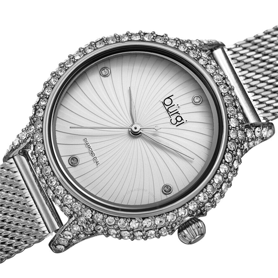 Burgi Quartz Diamond Silver Dial Ladies Watch BUR250SS - Dawson Watches #2