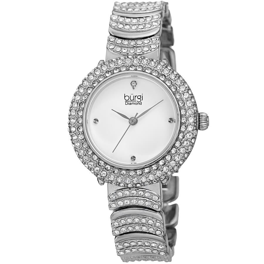 Burgi Quartz Diamond White Dial Ladies Watch BUR266SS - Dawson Watches