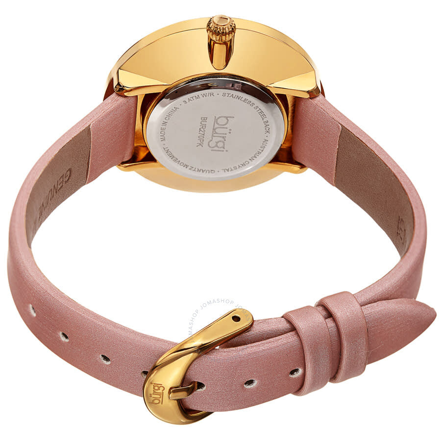 Burgi Quartz Silver Dial Pink Satin Ladies Watch BUR270PK - Dawson Watches #4